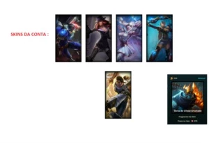 CONTA LOL LVL 25 +10 CAMPEÕES + 4300 IP + 5 SKINS - League of Legends