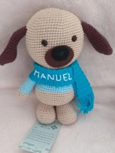 Cachorrinho com Nome Bordado - Artesanato e Personalizados