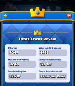 Conta com 9 anos Clash Royale lvl 67, 11k troféus