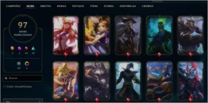 Conta lol com 97 skins sendo 3 ultimei-te - League of Legends