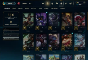 Unranked com 30 Champs e 5 Skins + 5 Espolios - League of Legends LOL