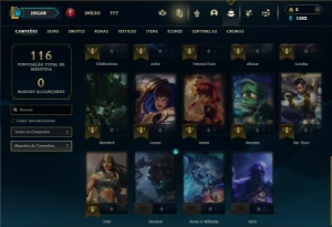 Unranked com 30 Champs e 5 Skins + 5 Espolios - League of Legends LOL