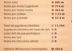 VENDO CONTA ALBION 800M DE FAMA + COLETA + CRAFT - Albion Online
