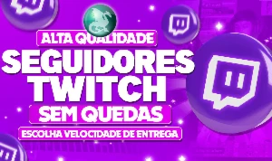 Twitch 100 Seguidores R$4,99 ( Sem Risco De Quedas ). - Redes Sociais