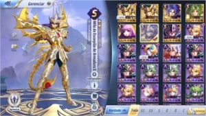 Milo de Escorpião Armadura divina - Saint Seiya Awakening SSA