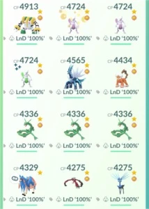Pokemon GO - Level 50 - 45 Legendary and Mythical 100% - Pokémon