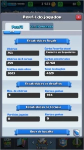 CONTA CLASH ROYALE 4 LENDÁRIA NIVEL 9
