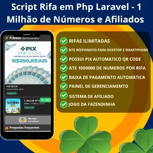 Script Rifa em Php Laravel - 1 Milhão de Números e Afiliados