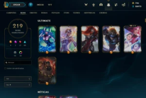 Vendo conta lv 491, 219 skins (possui todas as ultimates). - League of Legends LOL