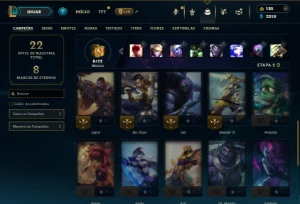 Bronze 4 com 30 Champs e 13 Skins - League of Legends LOL