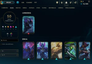 [Entrega Automática] Conta Lol Platina, 50 Skins, 1 Lendária - League of Legends