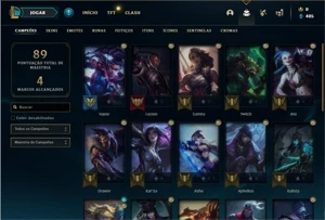 Conta ouro 1 com 30 Champs e 10 Skins - League of Legends LOL