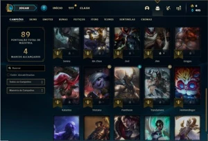Conta ouro 1 com 30 Champs e 10 Skins - League of Legends LOL