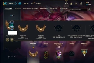 Conta ouro 1 com 30 Champs e 10 Skins - League of Legends LOL