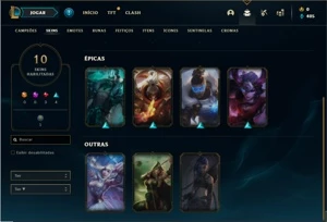 Conta ouro 1 com 30 Champs e 10 Skins - League of Legends LOL