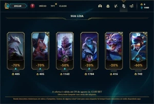 Conta ouro 4 com 22 Champs e 11 Espolios - League of Legends LOL