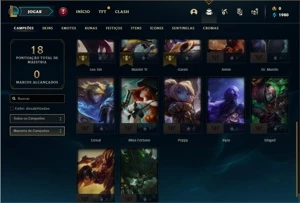 Conta ouro 4 com 22 Champs e 11 Espolios - League of Legends LOL