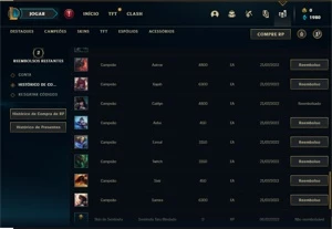 Conta ouro 4 com 22 Champs e 11 Espolios - League of Legends LOL