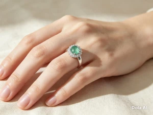 Anel feminino com esmeralda extra natural. - Artesanato e Personalizados