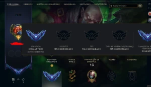 Conta diamante 3 lol pc LOTADA de Fragmento de skin - League of Legends