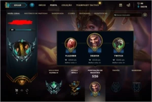 Conta League of Legends, Platina, 600 Skins LOL