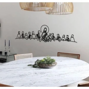 Santa Ceia de Parede em MDF Preto - Artesanato e Personalizados