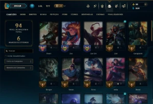 Prata 3 com 45 Champs e 11 Skins - League of Legends LOL