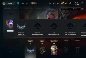 Prata 3 com 45 Champs e 11 Skins - League of Legends LOL