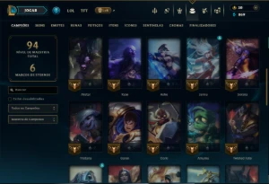 Prata 3 com 45 Champs e 11 Skins - League of Legends LOL
