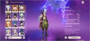 Venti+keqing+Razor com tumulo do lobo ar41 - Genshin Impact