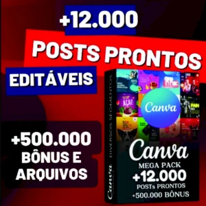 Canva+ 12.000 Posts Prontos ( Canva) (Editaveis) + Bônus - Outros