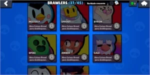 Conta do Brawl Stars com 3 Lendários e 2 Cromáticos