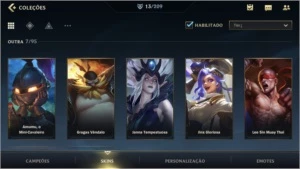ESMERALDA IV + 13 SKINS + 39 CAMPEÕES + PASSE WILD COMPLETO - League of Legends: Wild Rift LOL WR