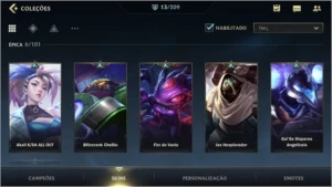 ESMERALDA IV + 13 SKINS + 39 CAMPEÕES + PASSE WILD COMPLETO - League of Legends: Wild Rift LOL WR