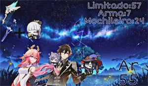 Conta com Zhong,Ayaka+Maremoto,Yae e Harpa - Genshin Impact