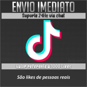 Tiktok - 1000 Likes Brasileiros - Redes Sociais