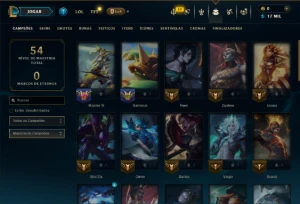 Mestre com 45 Champs e 10 Skins - League of Legends LOL