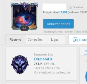 Rank: diamante 3, não tem muito campeões - League of Legends LOL