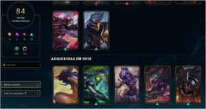 conta de lol, platina iv, 84 skins - League of Legends