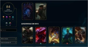 conta de lol, platina iv, 84 skins - League of Legends
