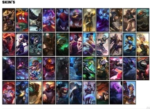 Conta Unranked com 86 Champs e 44 Skins + 450k de Brand - League of Legends LOL