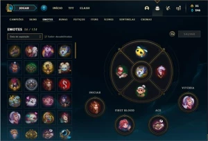 Conta Unranked com 86 Champs e 44 Skins + 450k de Brand - League of Legends LOL