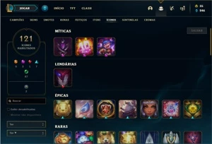 Conta Unranked com 86 Champs e 44 Skins + 450k de Brand - League of Legends LOL
