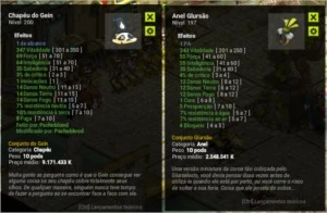 Vendo Anel Glursão(exo ap) e Chapéu do Gein(exo AL) - Dofus
