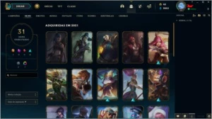 CONTA PLATINA 2 COM 31 SKINS E 83 ÍCONES - League of Legends LOL