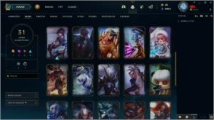 CONTA PLATINA 2 COM 31 SKINS E 83 ÍCONES - League of Legends LOL