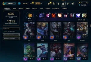 Prata 2 com TODOS os champs e 339 Skins ( Nivel 496 ) - League of Legends LOL