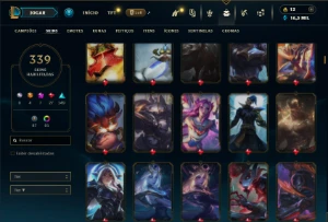 Prata 2 com TODOS os champs e 339 Skins ( Nivel 496 ) - League of Legends LOL