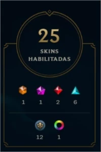CONTA LOL: COM 25 SKINS - 69 CHAMPIONS - BORDA GOLD - League of Legends