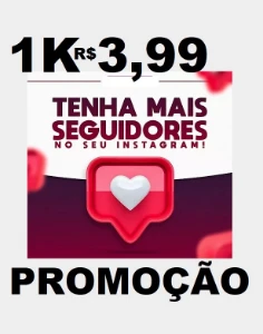 SEGUIDORES INSTAGRAM - ENVIO IMEDIATO 3,99 1K - Redes Sociais
